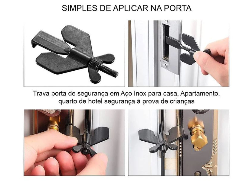 Trava porta de segurança em Aço Inox para casa, Apartamento, quarto de hotel segurança à prova de crianças - OWL EL SHARDY