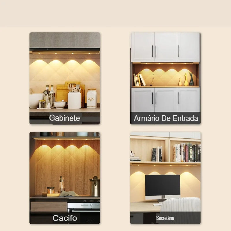 LED Magnética com Sensor de Movimento Sem Fio Para Cozinha