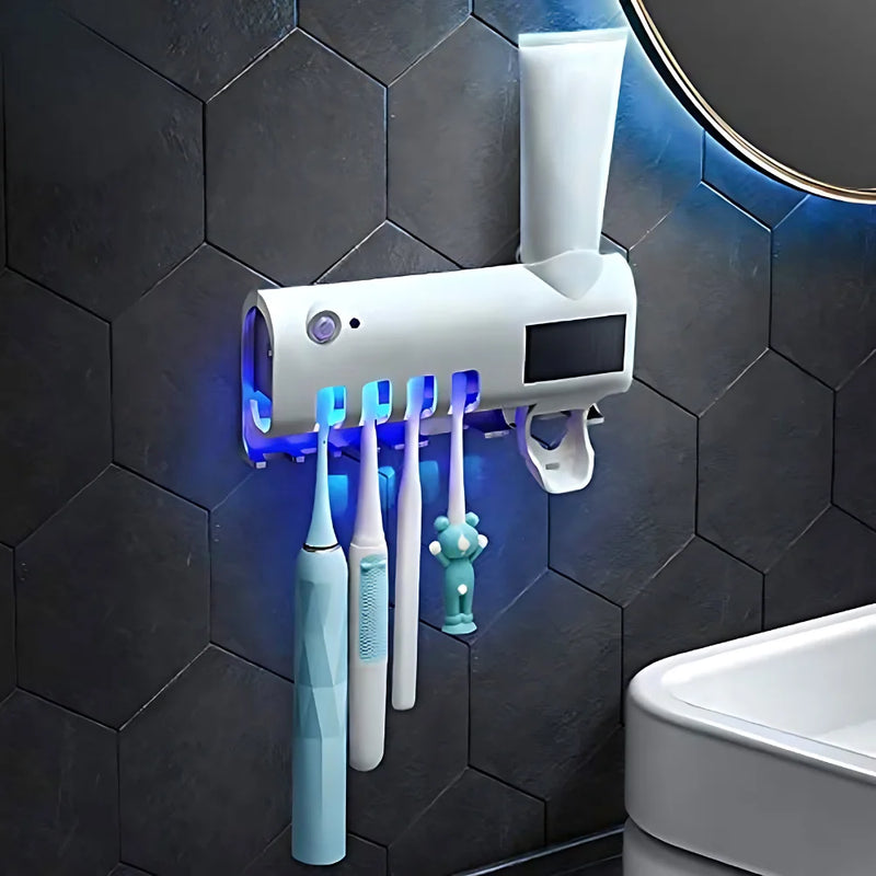 Suporte automático antibacteriano (Luz UV) esterilizador escova de dentes Higiene máxima garantida