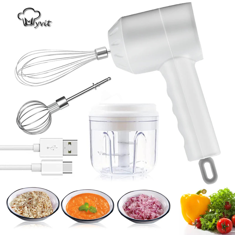 Mini Batedeira Portátil sem Fio e Multi Processador de Alimentos - Power Mix - Recarregável USB