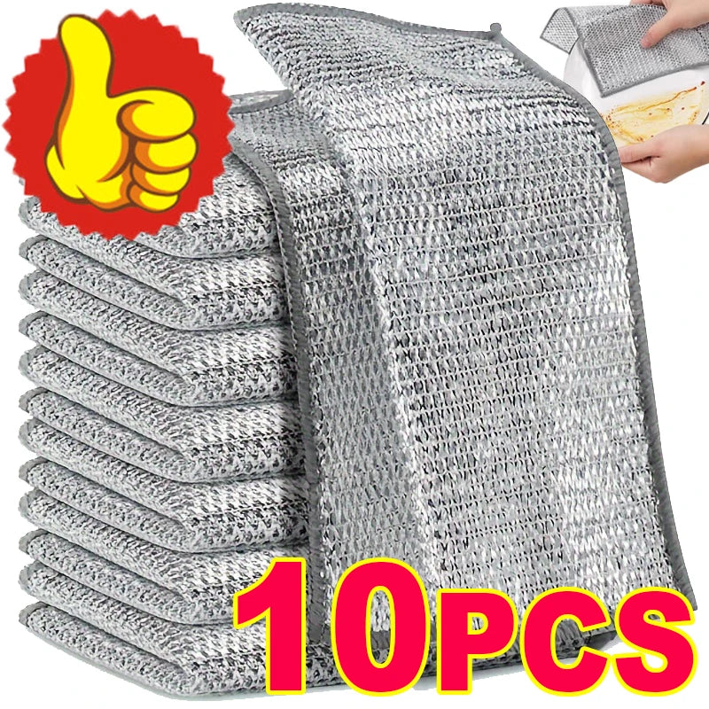 Kit 10 Panos de Limpeza Aço Tira Gordura Reutilizável Magic ULTRA