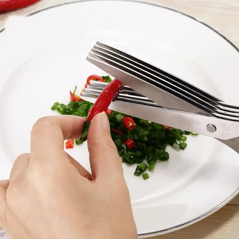 Tesoura de Cozinha Multifuncional - 5 Lâminas