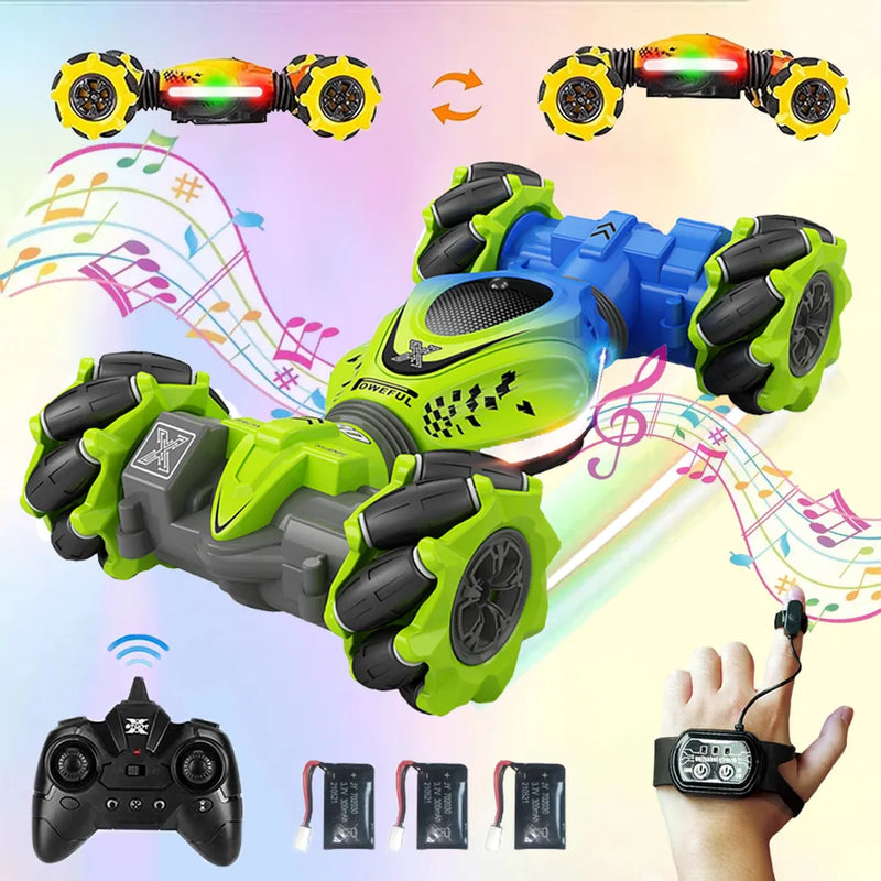 CARRINHO RC STUNT COM CONTROLE REMOTO GESTO SENSOR LED E SOM