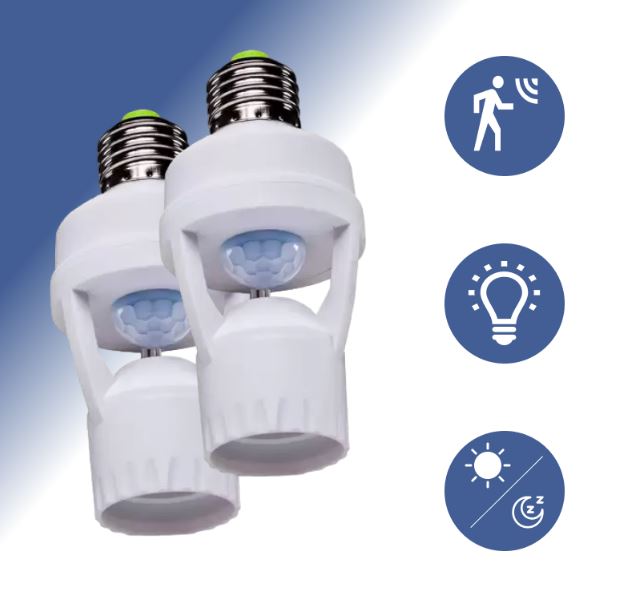Sensor de presença com soquete para lâmpada e27: ®SmartGlow®