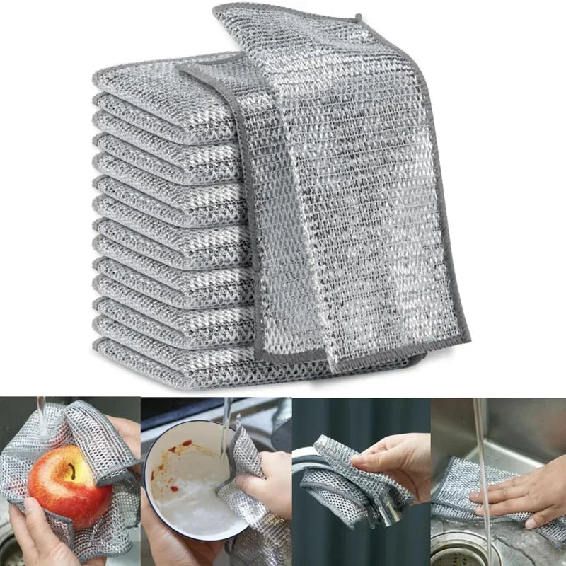 Kit 10 Panos de Limpeza Aço Tira Gordura Reutilizável Magic ULTRA