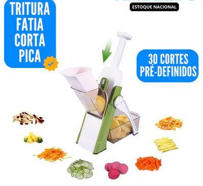 Fatiador Multifuncional 5 em 1 - [Lâmina de Aço Inox] Original MasterChef® - O Segredo dos Chefs na Sua Cozinha.