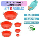 Kit 6 Capas Protetoras de AirFryer de Silicone Redonda Air Fryer e Forno Fritadeira Elétrica Praticidade na Cozinha