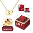 Caixa Rotativa Rosa Eterna Com Colar de Coração Personalizado