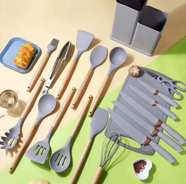 Kit de Cozinha 19 Peças de Silicone Premium