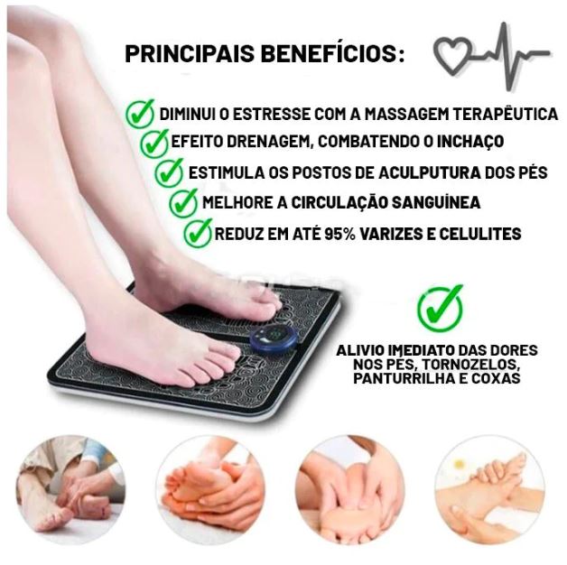 Massageador de Pés Portátil - NuvemPés™ - Elimine Dores, Inchaço nas Pernas Pés + Brindes - OWL EL SHARDY