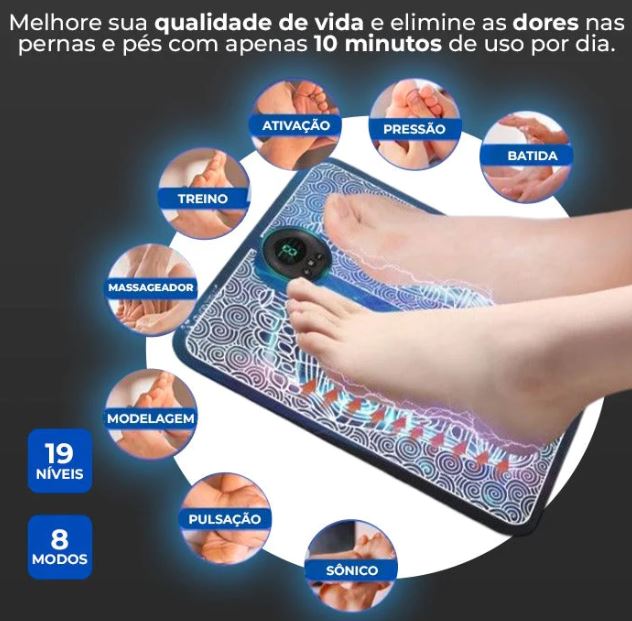 Massageador de Pés Portátil - NuvemPés™ - Elimine Dores, Inchaço nas Pernas Pés + Brindes - OWL EL SHARDY
