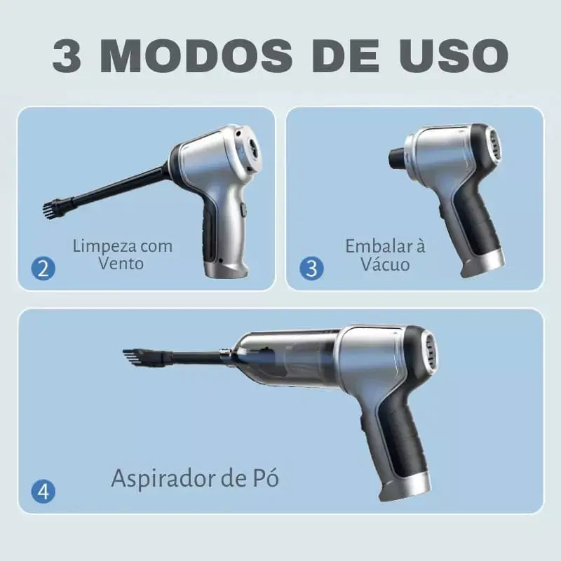 Aspirador Portátil 4 em 1 UltraPower, Sem Fio e Recarregável - OWL EL SHARDY