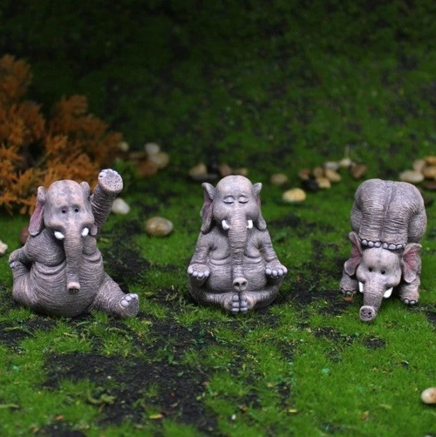 Estatuetas Família Elefante Yoga - OWL EL SHARDY