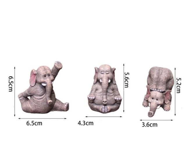 Estatuetas Família Elefante Yoga - OWL EL SHARDY