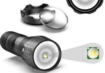 Lanterna Tática Poderosa Prova D'agua LED A100 - OWL EL SHARDY