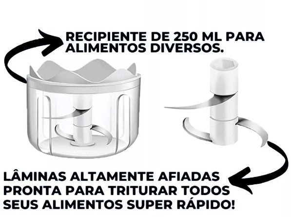 Mini Processador De Alimentos Elétrico 250ml - OWL EL SHARDY