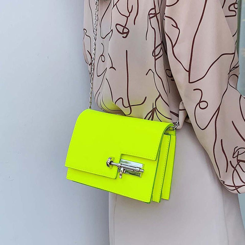 Penny Lane - Bolsa Couro Neon Pequena Tiracolo - OWL EL SHARDY