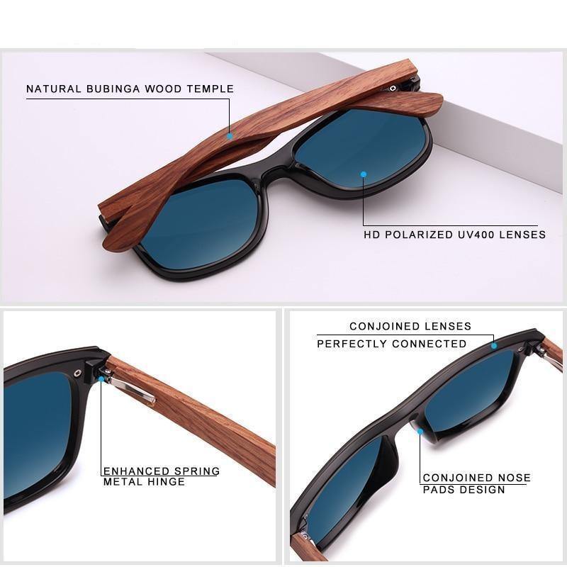 KINGSEVEN® - Óculos de Sol com Lente Polarizada e Hastes em Acetato Madeira - LANÇAMENTO - TENDÊNCIA - OWL EL SHARDY