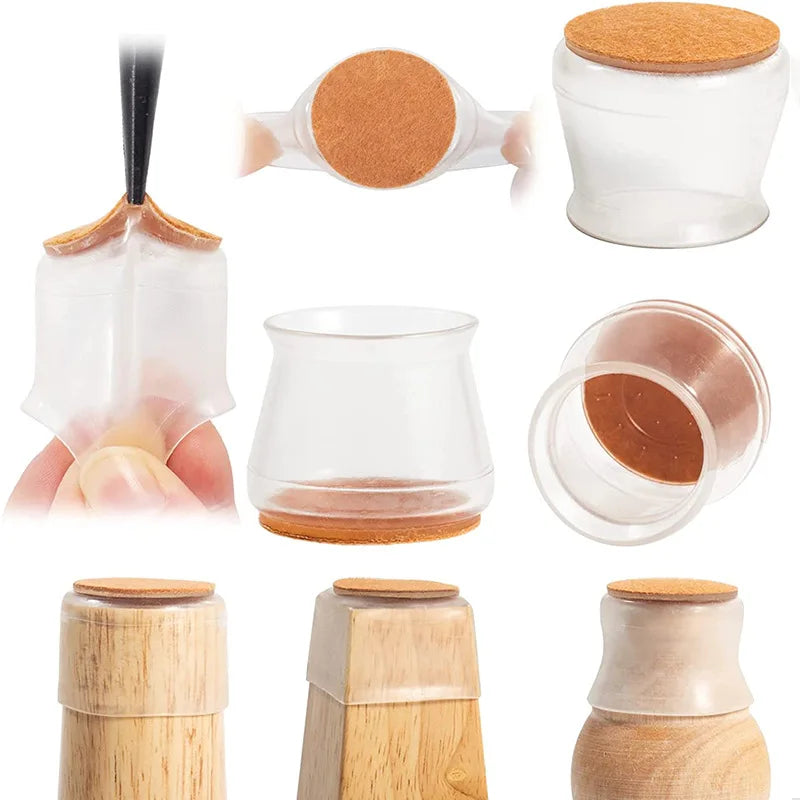 Protetores de Silicone para Pernas de Cadeira - Conjunto com 16 Peças - OWL EL SHARDY