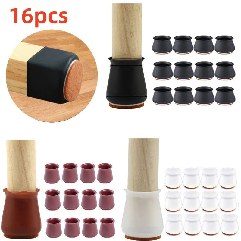 Protetores de Silicone para Pernas de Cadeira - Conjunto com 16 Peças - OWL EL SHARDY