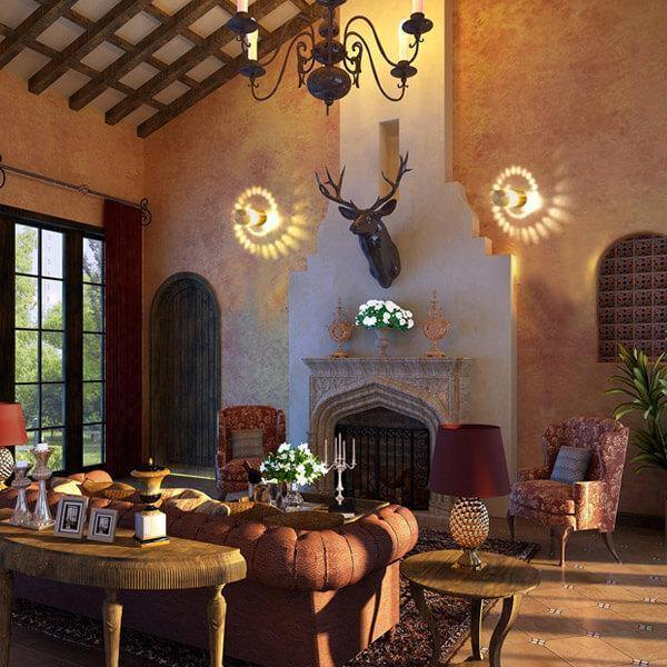 2 Peças de Luzes Decorativas de Parede em Espiral - OWL EL SHARDY