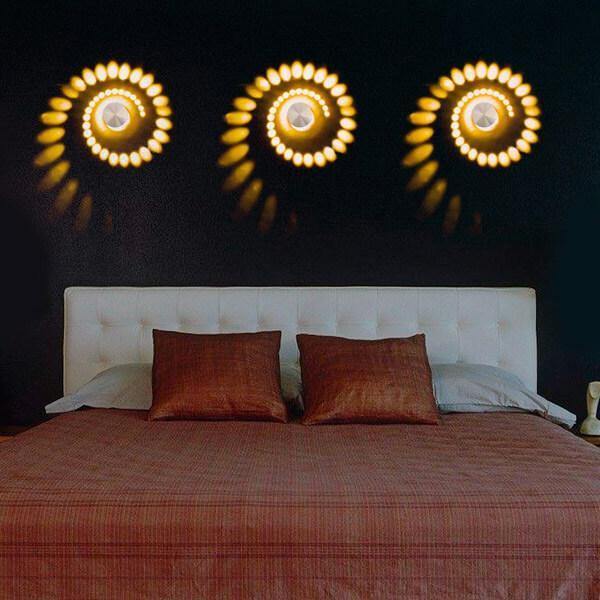 2 Peças de Luzes Decorativas de Parede em Espiral - OWL EL SHARDY